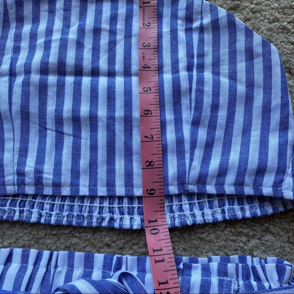 Blue and White Striped Skirt and Tank Top Co-ord Set - Picture 6 of 7